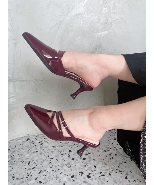 MERCURYDUO（マーキュリーデュオ）の「ポインテッドストラップミュール（パンプス・レディース・ブラック/ボルドー/ベージュ/ミックス・36/38）」の21枚目の写真