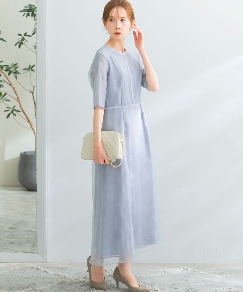 URBAN RESEARCH ROSSO（アーバンリサーチロッソ）の「kaene　シアーレースパイピングドレス（ワンピース・レディース・sax/bk・38）」の12枚目の写真