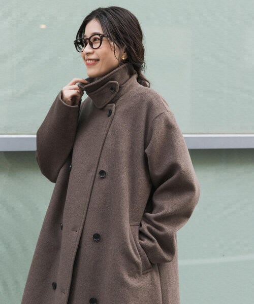 URBAN RESEARCH DOORS（アーバンリサーチドアーズ）の「ウールロングコート（テーラードジャケット・レディース・杢BROWN/NAVY・M）」の2枚目の写真