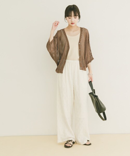 ITEMS URBANRESEARCH（アイテムズ アーバンリサーチ）の「メッシュニットカーディガン（ニット/セーター・レディース・BRN/BLK/GREGE・Free）」の19枚目の写真