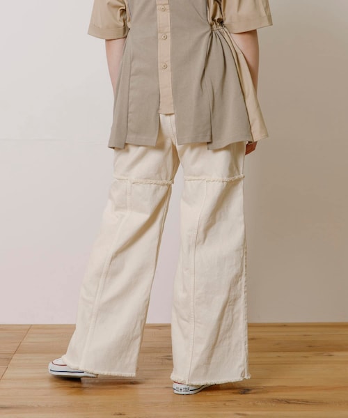 THE GOODLAND MARKET（ザグッドランドマーケット）の「old honey　-OH- 45℃ pants（その他パンツ・レディース・white/black・FREE）」の6枚目の写真