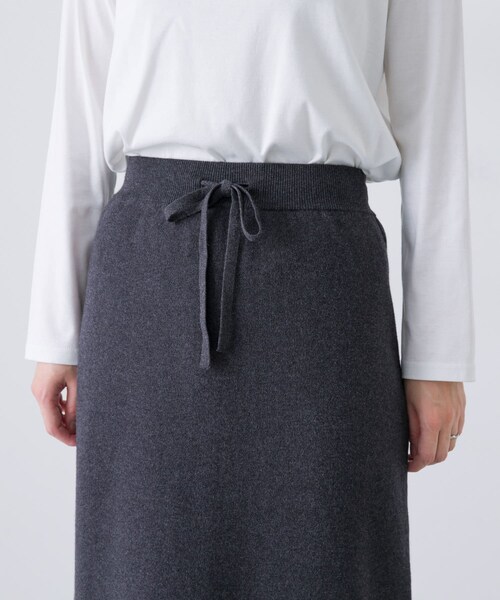 かぐれ（カグレ）の「コットンカシミヤニットスカート（スカート・レディース・CHARCOAL/BROWN・Free）」の10枚目の写真