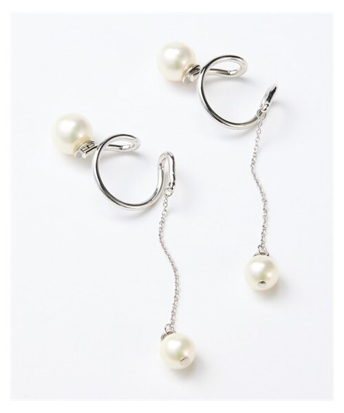 nissen（ニッセン）の「日本製貝パールイヤカフ（両耳用）（ピアス（両耳用）・メンズ・ホワイト・Y）」の4枚目の写真