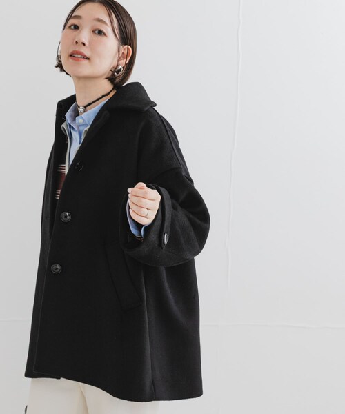 URBAN RESEARCH ROSSO（アーバンリサーチロッソ）の「F by ROSSO　『UR TECH』ビーバーテントラインコート（ステンカラーコート・レディース・BROWN/BLACK・Free）」の7枚目の写真