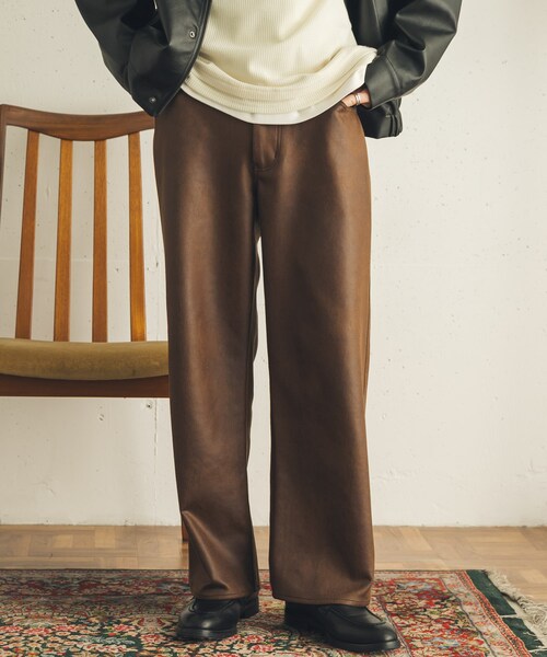 SENSE OF PLACE by URBAN RESEARCH（センスオブプレイスバイアーバンリサーチ）の「フェイクスエードストレートパンツ（その他パンツ・メンズ・BLACK/BROWN・M/L）」の14枚目の写真