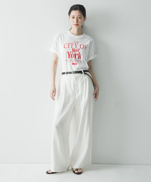 URBAN RESEARCH（アーバンリサーチ）の「『3サイズ展開』リネンイージーワイドスラックス（その他パンツ・レディース・OFF WHITE/BLACK/AMBER・36/38/40）」の10枚目の写真