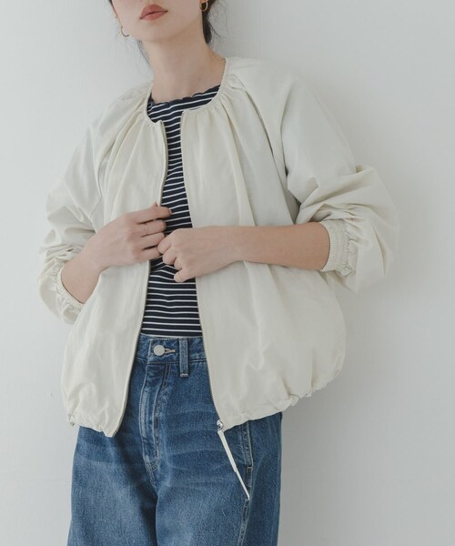 URBAN RESEARCH Sonny Label（アーバンリサーチサニーレーベル）の「『UR TECH』バルーンショートブルゾン（ブルゾン・レディース・ブラック/アイボリー/ベージュ・Free）」の9枚目の写真