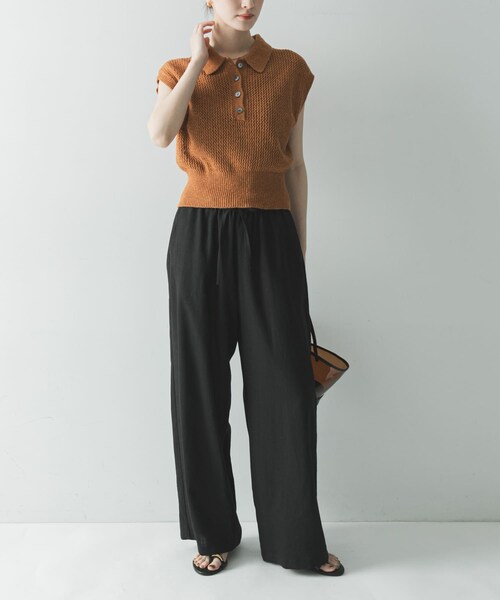 URBAN RESEARCH(アーバンリサーチ)の「ラミーレーヨンイージーパンツ(その他パンツ・レディース・BEIGE/BLACK・36/38)」の6枚目の写真