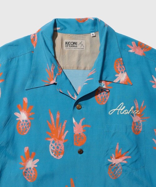 ADAM ET ROPE'(アダムエロペ)の「【KEONI OF HAWAII/ケオニ・オブ・ハワイ】OLIVER by PARKER MOOSMAN(シャツ/ブラウス・メンズ・ブルー/ピンク・L/XL)」の7枚目の写真