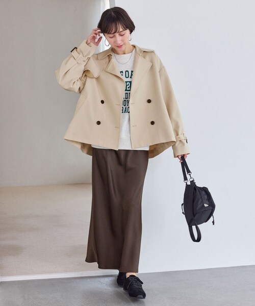 ROPE' PICNIC（ロペピクニック）の「ショート丈トレンチコート/撥水・花粉ガード（トレンチコート・レディース・ベージュ/カーキ/ネイビー・F）」の6枚目の写真