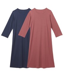 nissen | 3秒ルームワンピース2枚組（綿混・長袖）(ルームウェア/パジャマ)