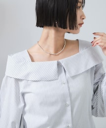 オフショルライクロングスリーブブラウス/イージーケア