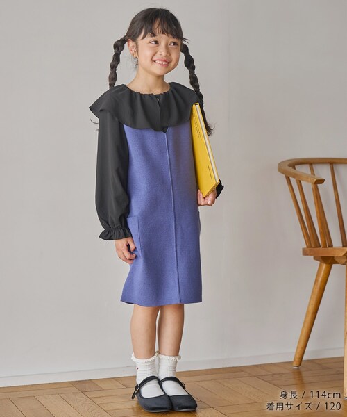 ROPE' PICNIC（ロペピクニック）の「【KIDS】フレアカラーブラウス（シャツ/ブラウス・キッズ・ブラック/クリーム・120/130/140/150）」の10枚目の写真