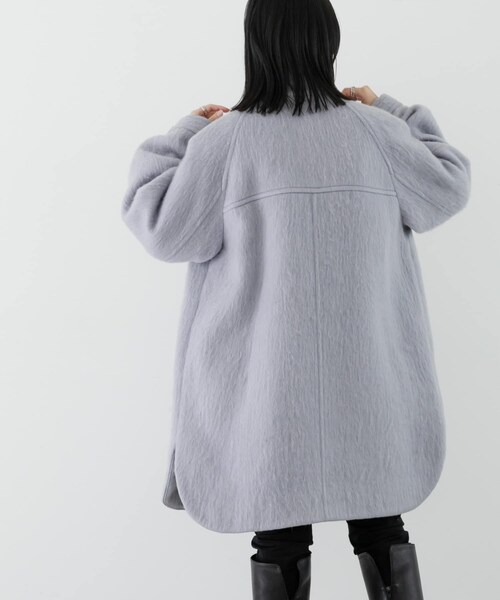 URBAN RESEARCH(アーバンリサーチ)の「バルカラーシャギーコート(テーラードジャケット・レディース・BEIGE/L.BLUE・FREE)」の20枚目の写真