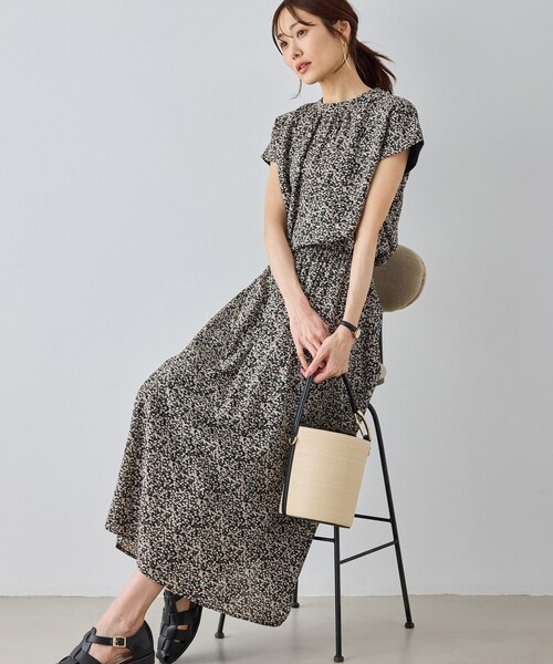 ROPE' PICNIC(ロペピクニック)の「【WEB限定サイズ】小花柄&線画アソートワンピース(ワンピース・レディース・ブラック/キナリ・L/M/MT)」の12枚目の写真