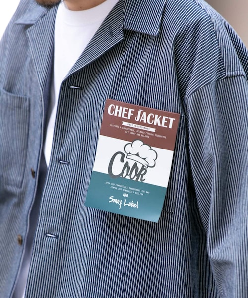 URBAN RESEARCH Sonny Label（アーバンリサーチサニーレーベル）の「CHEF JACKET（カバーオール・メンズ・カーキ/アイボリー/ブラック/ブラウン/ヒッコリー/オンブレ/グレージュCH・M/L）」の6枚目の写真