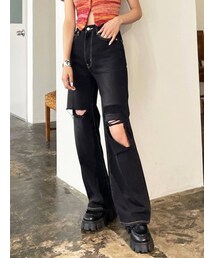 EMODA | ルーズリップドジーンズ(デニムパンツ)