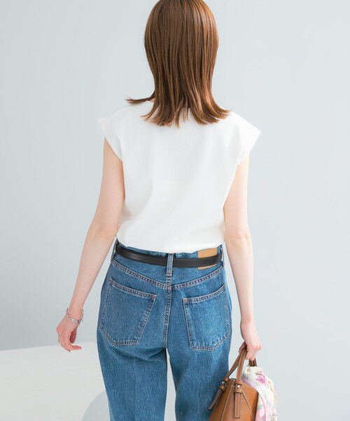 URBAN RESEARCH ROSSO（アーバンリサーチロッソ）の「汗染防止 フレンチリブTシャツ（Tシャツ/カットソー・レディース・OFF/CHARCOAL/GREIGE/SAX・Free）」の10枚目の写真