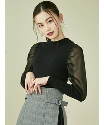 dazzlin | ボリュームシアーコンパクトニットトップス(ニット/セーター)