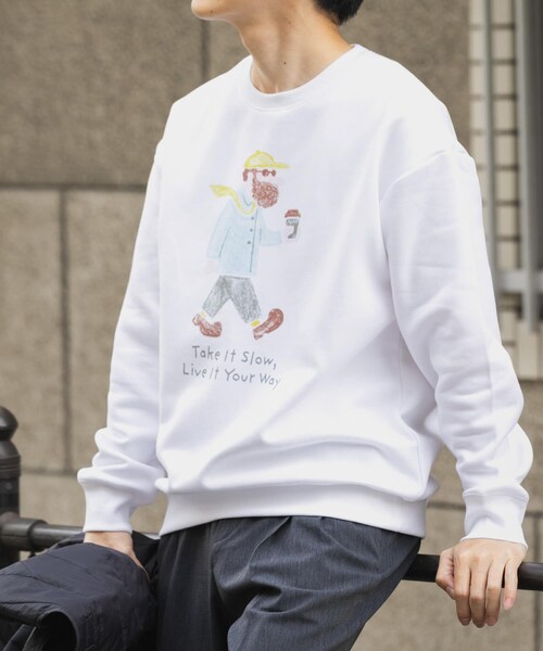 ITEMS URBANRESEARCH（アイテムズ アーバンリサーチ）の「OJISAMPO スウェットトップス（スウェット・メンズ・BIKE WHITE/BIKE BLACK/WALK WHITE/WALK BLACK・M/L）」の16枚目の写真