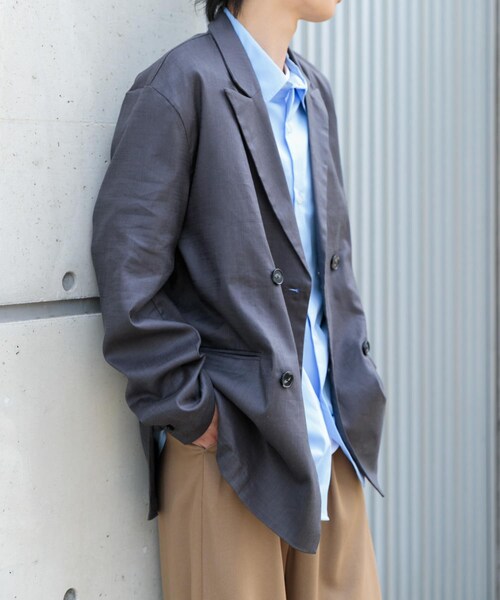 ITEMS URBANRESEARCH(アイテムズ アーバンリサーチ)の「『セットアップ対応』Linen Blend Double Jacket(テーラードジャケット・メンズ・CHA/IVO/BRN・M/L)」の14枚目の写真