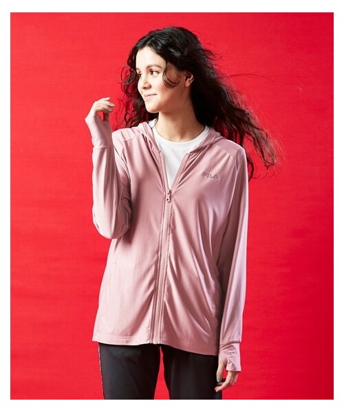 nissen（ニッセン）の「大きいサイズパーカー（吸汗速乾・UVカット）／FILA（スウェット・レディース・グレイッシュピンク/ダークグレー/ネイビー・L/LL/3L/4L/5L/6L/8L/10L）」の21枚目の写真