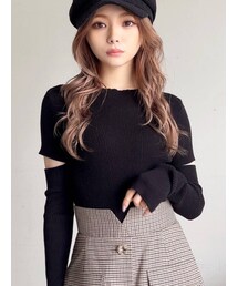 RESEXXY | 2wayスリーブリブニットトップス(ニット/セーター)