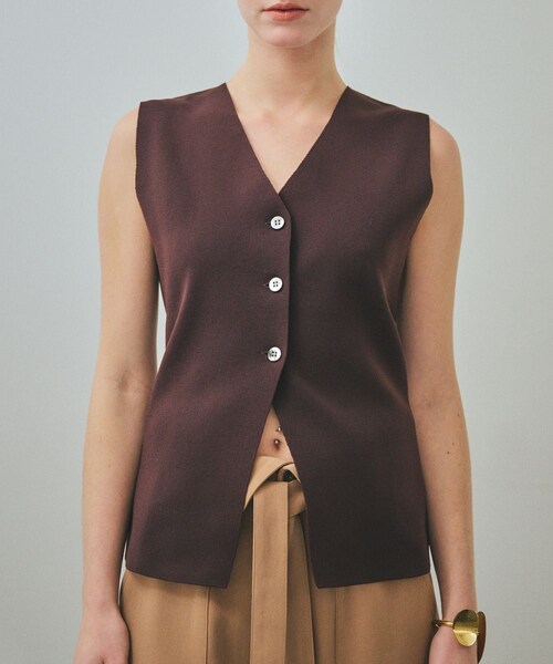 ROPE'(ロペ)の「【一部店舗限定】【REALM(レルム)】KNIT GILET|ノースリーブニット 26SS(ニット/セーター・レディース・ホワイト/ダークブラウン・38)」の14枚目の写真