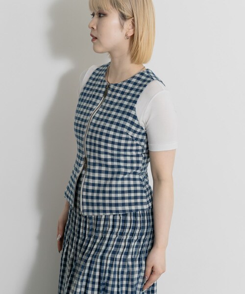 THE GOODLAND MARKET（ザグッドランドマーケット）の「PALIT　Neptune Tank Top Gingham（タンクトップ・レディース・CHECK・Free）」の4枚目の写真