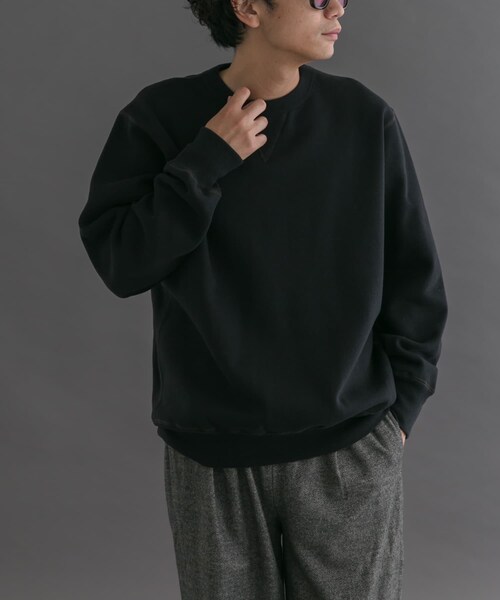 URBAN RESEARCH DOORS（アーバンリサーチドアーズ）の「FORK&SPOON　リサイクルコットン裏毛クルーネックスウェット（スウェット・メンズ・DARKPURPLE/BLACK/OATMEAL・4/5）」の14枚目の写真