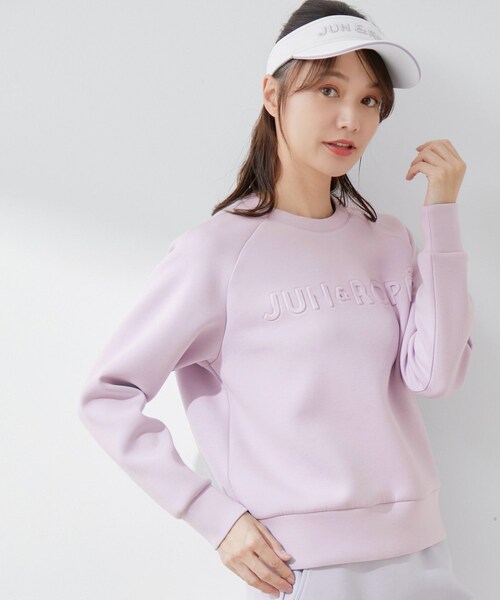 ROPE'（ロペ）の「ダンボールニットエンボスロゴ長袖プルオーバー（スウェット・レディース・グレー/ネイビー/ラベンダー・L/M/S）」の15枚目の写真