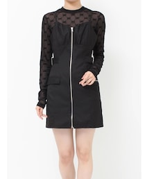 MURUA | フロントZIPミニジャンスカ(ジャンパースカート)