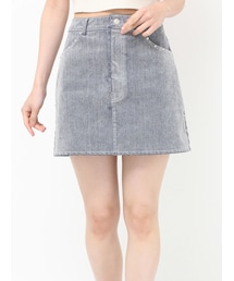 フロッキーデニムミニスカート【セット販売対象】