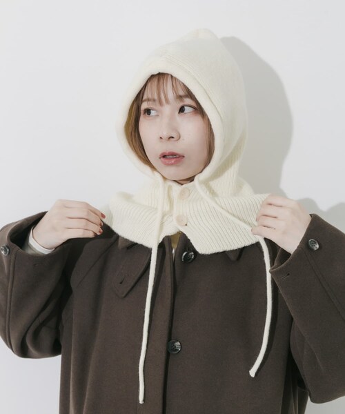 SMELLY（スメリー）の「リブニットバラクラバ（ニットキャップ/ビーニー・レディース・IVO/CGR・-）」の4枚目の写真