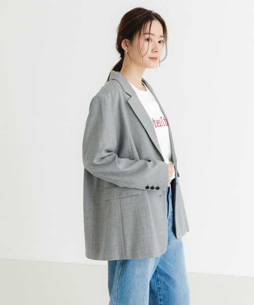 URBAN RESEARCH（アーバンリサーチ）の「スーパー100ウールジャケット（テーラードジャケット・レディース・GRAY/BLACK・FREE）」の20枚目の写真