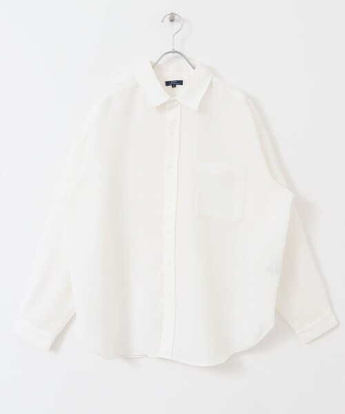 ITEMS URBANRESEARCH（アイテムズ アーバンリサーチ）の「リネンライクシアーロングスリーブシャツ（シャツ/ブラウス・メンズ・WHT/BLK・M/L）」の6枚目の写真