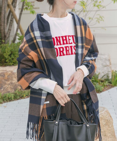ITEMS URBANRESEARCH(アイテムズ アーバンリサーチ)の「チェックストール(マフラー・レディース・IVO/MOC/L.BLU/NVY・-)」の21枚目の写真