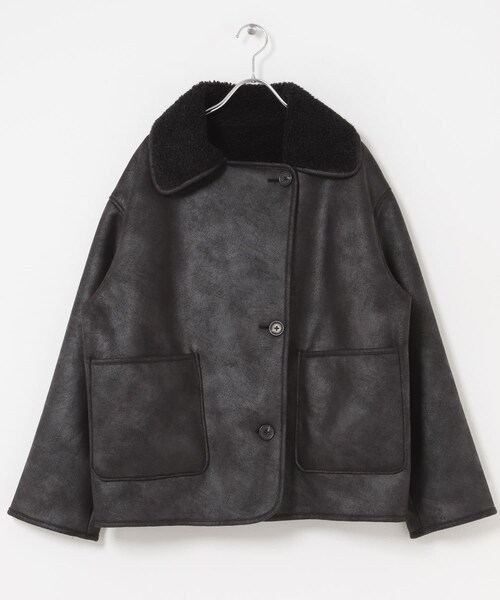 URBAN RESEARCH Sonny Label（アーバンリサーチサニーレーベル）の「リバーシブルフェイクムートンボアコート（ムートンコート・レディース・ブラック/ブラウン・Free）」の11枚目の写真