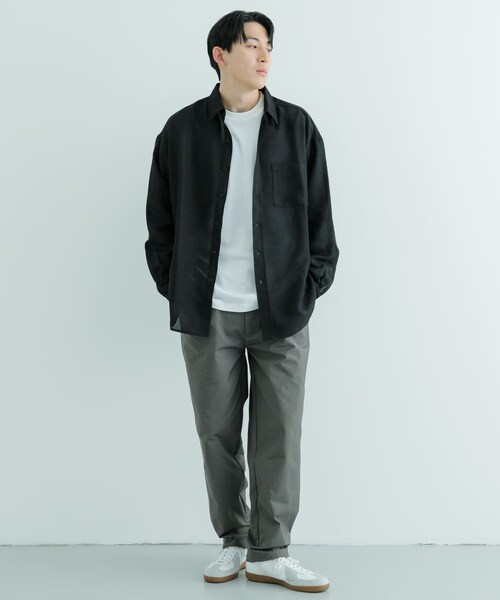 ITEMS URBANRESEARCH（アイテムズ アーバンリサーチ）の「リネンライクシアーロングスリーブシャツ（シャツ/ブラウス・メンズ・WHT/BLK・M/L）」の20枚目の写真