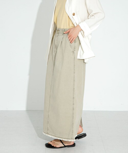 URBAN RESEARCH Sonny Label（アーバンリサーチサニーレーベル）の「コットンツイルタックナロースカート（スカート・レディース・ピンク/グレージュ・36/38）」の8枚目の写真