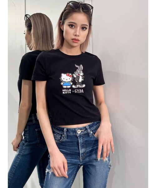 GYDA(ジェイダ)の「【ハローキティコラボ】GYDA BUNNY×ハローキティ ショートTシャツ(Tシャツ/カットソー・レディース・オフホワイト/ブラック・F)」の20枚目の写真