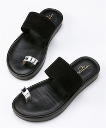 nissen | 【ゆったり幅広】曲がるクッションソールフラットサンダル（ワイズ４Ｅ）(サンダル)