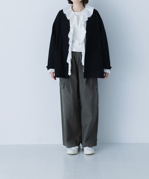 かぐれ（カグレ）の「『ユニセックス』コットンテーラードジャケット（テーラードジャケット・レディース・BEIGE/CHARCOAL/BLACK・1/2）」の6枚目の写真