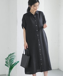 URBAN RESEARCH DOORS | リネン半袖シャツワンピース(ワンピース)