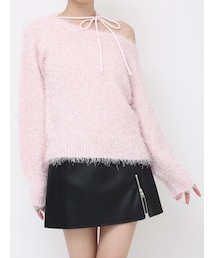 EATME | ワンショルダーシャギーニットTOP(ニット/セーター)