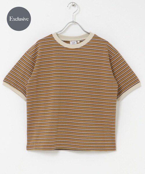 URBAN RESEARCH DOORS(アーバンリサーチドアーズ)の「『別注』STAR&STRIPE×DOORS MULTI RINGER T-SHIRTS(Tシャツ/カットソー・レディース・GRAY/BROWN/BLUE・One)」の2枚目の写真