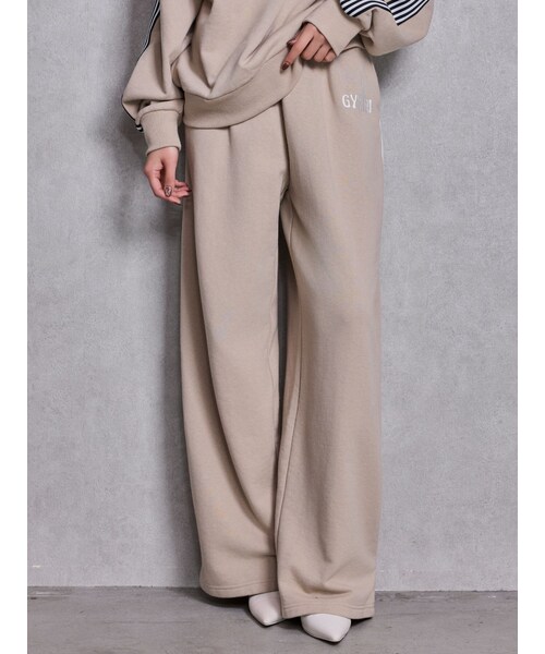 GYDA（ジェイダ）の「GYMINI BUNNYラインスウェットパンツ（スウェットパンツ・レディース・オフホワイト/ブラック/ピンク/ベージュ・F）」の3枚目の写真