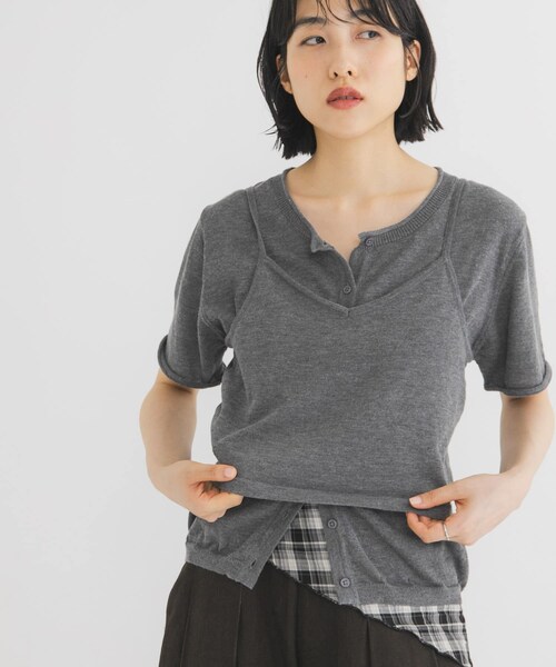 KBF（ケイビーエフ）の「ビスチェSETカーディガン（カーディガン/ボレロ・レディース・SAGE/GRAY/RED・One）」の6枚目の写真