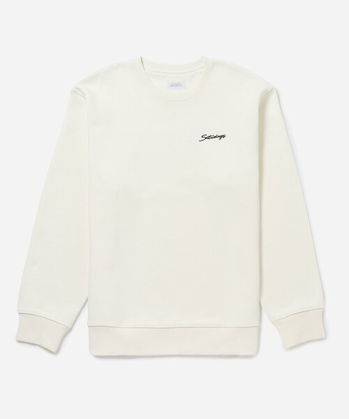 Saturdays NYC(サタデーズ ニューヨークシティ )の「Bowery Script Embroidered Crew(スウェット・メンズ・ブラック/オフホワイト・L/M/S/XL/XS)」の3枚目の写真