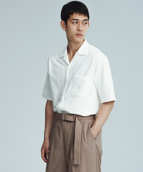 ADAM ET ROPE'(アダムエロペ)の「接触冷感【MINUS】オープンカラー シャツ(シャツ/ブラウス・メンズ・ブラック/ホワイト/グリーン系/ネイビー・L/M)」の9枚目の写真